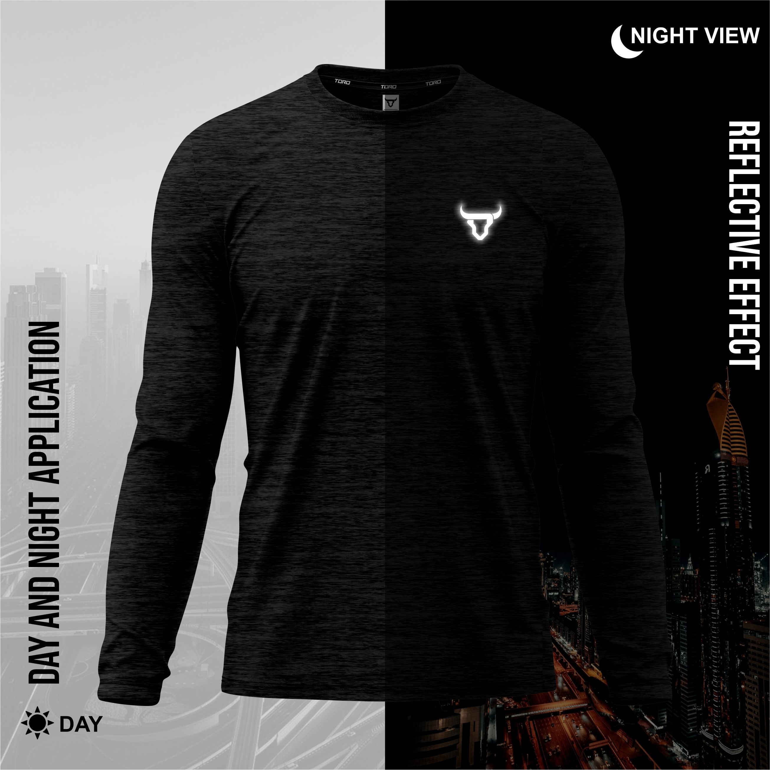 Toro Activa Mens Full Sleeve Dry-fit Shirt Melange Black