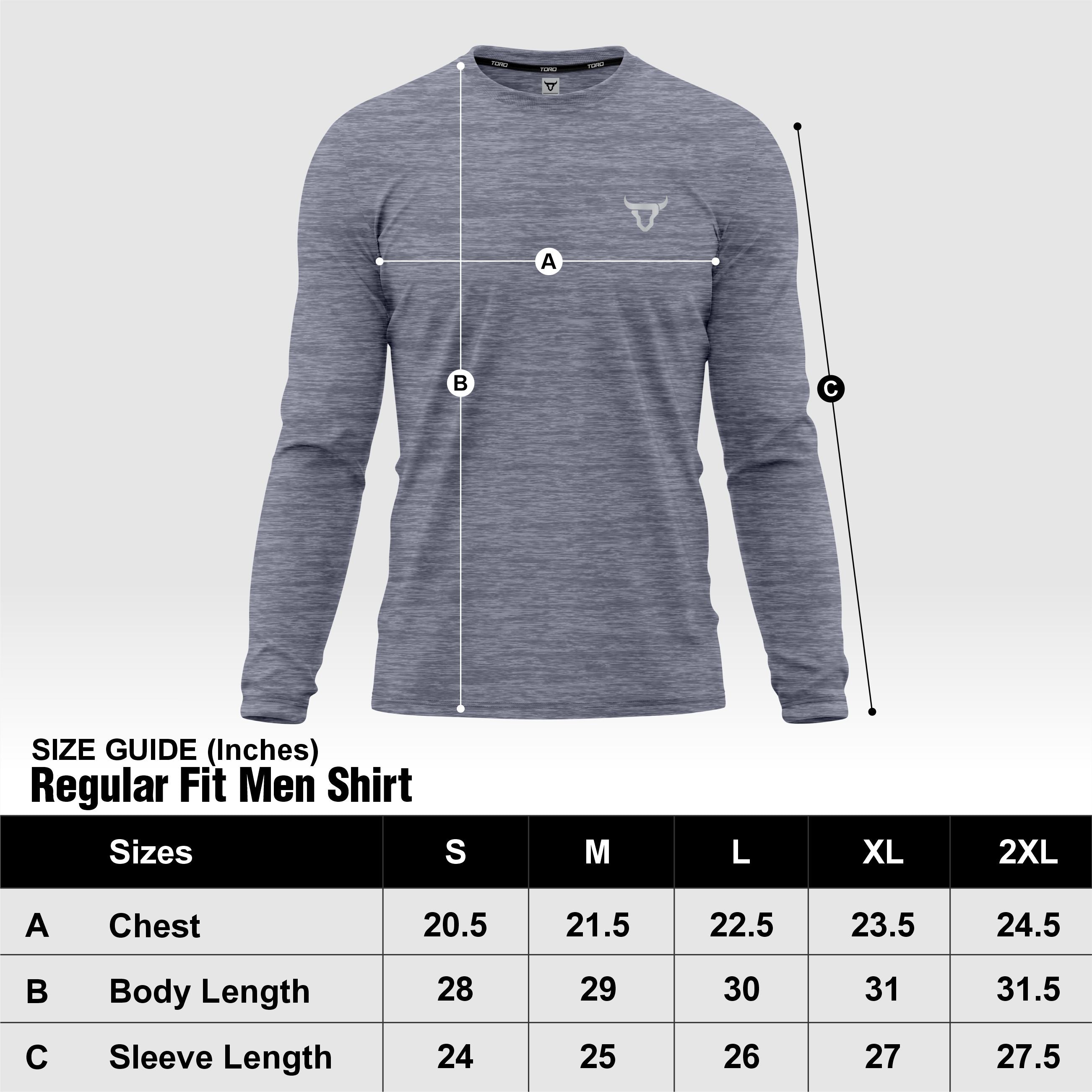Toro Activa Mens Full Sleeve Dry-fit Shirt Melange Grey