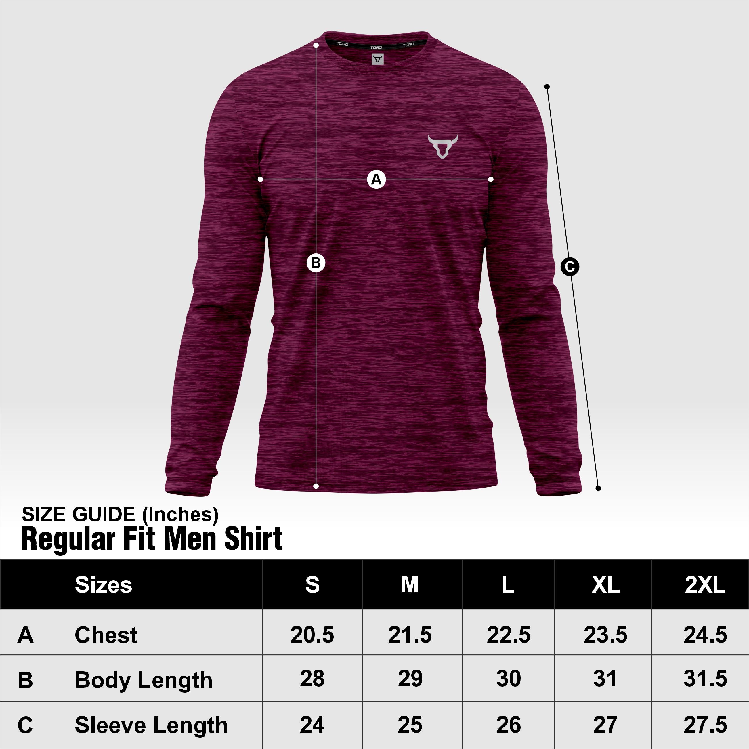 Toro Activa Mens Full Sleeve Dry-fit Shirt Melange Maroon