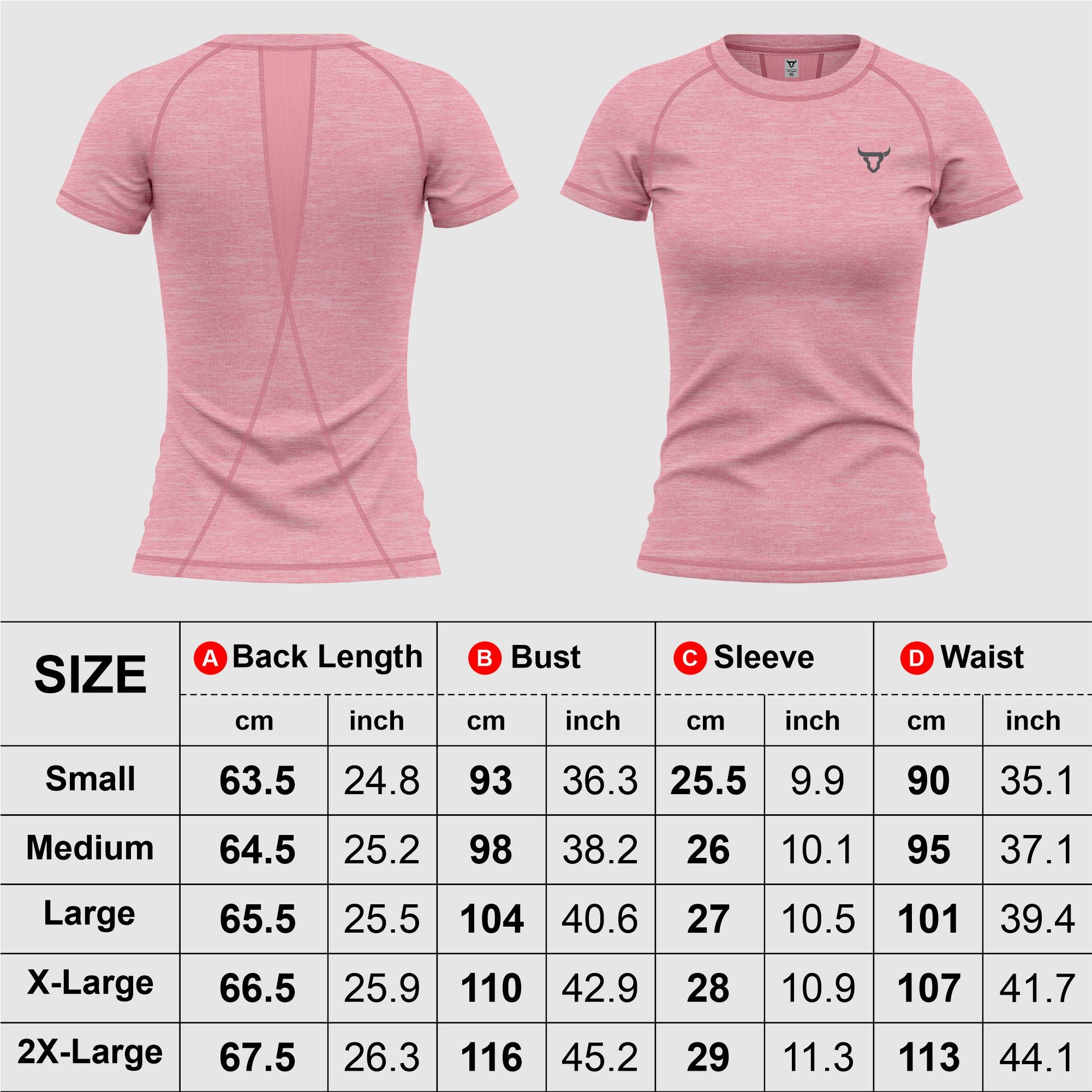Toro Activa Women Classic Melange Tshirt Pink