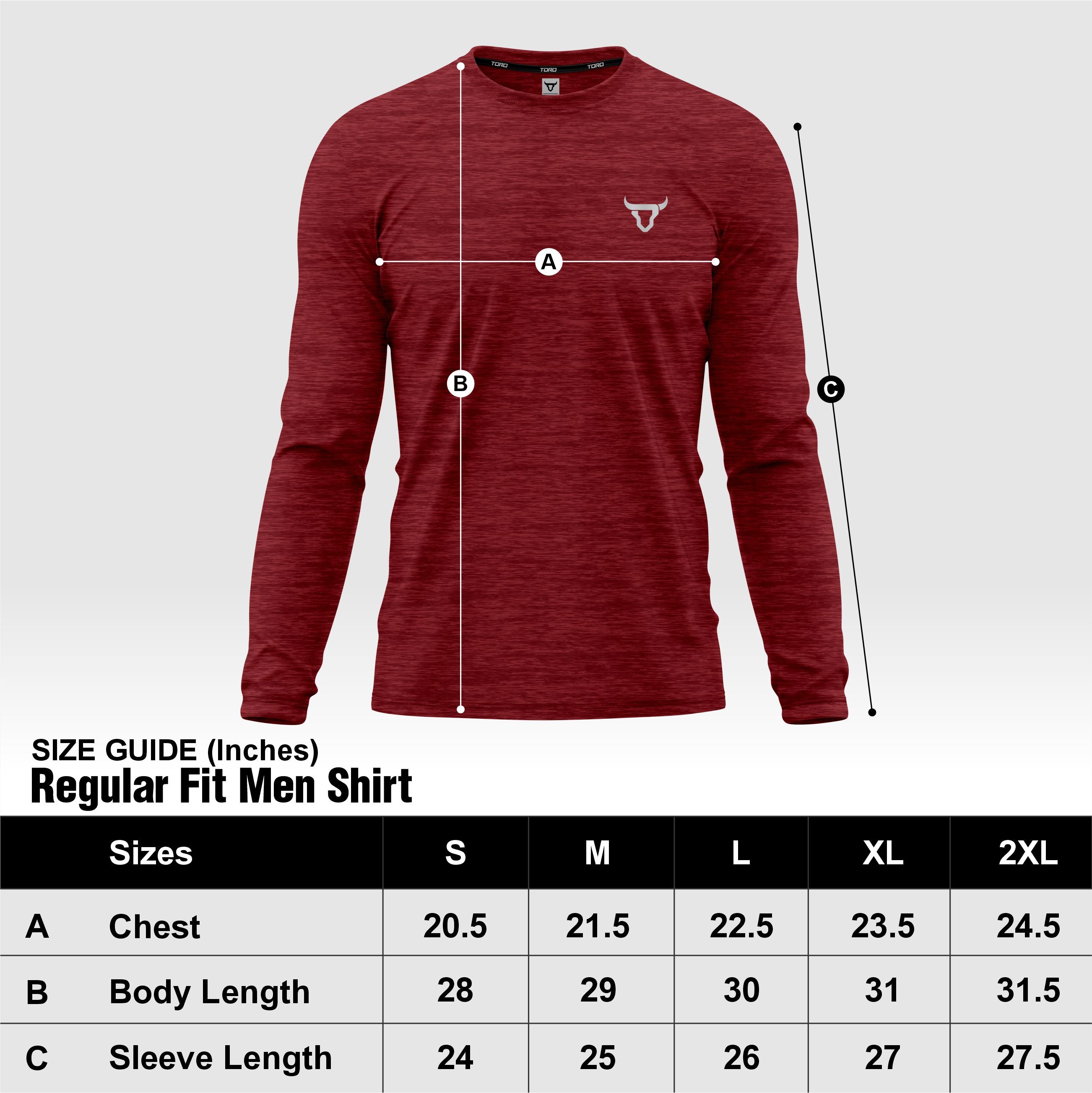 Toro Activa Mens Full Sleeve Dry-fit Shirt Melange Red