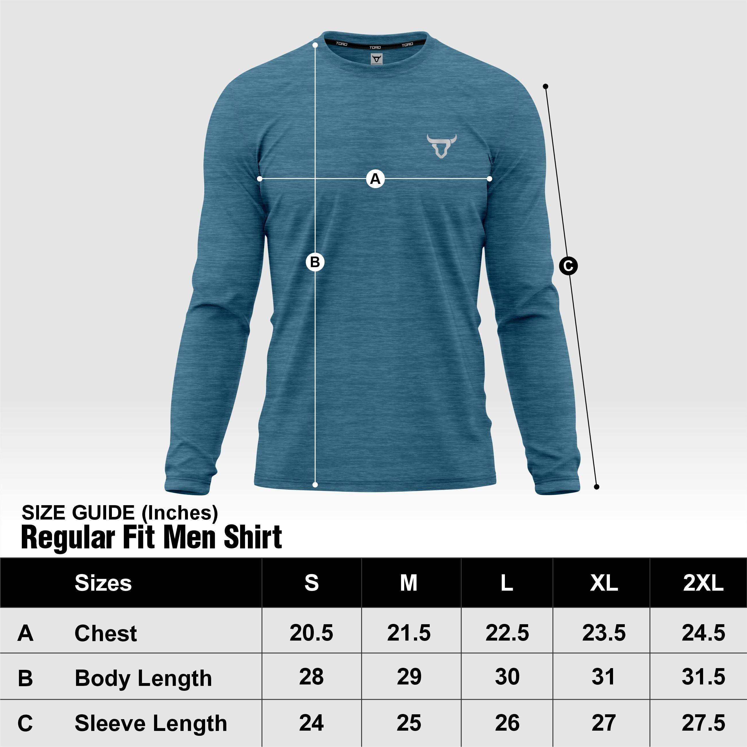 Toro Activa Mens Full Sleeve Dry-fit Shirt Melange Teal