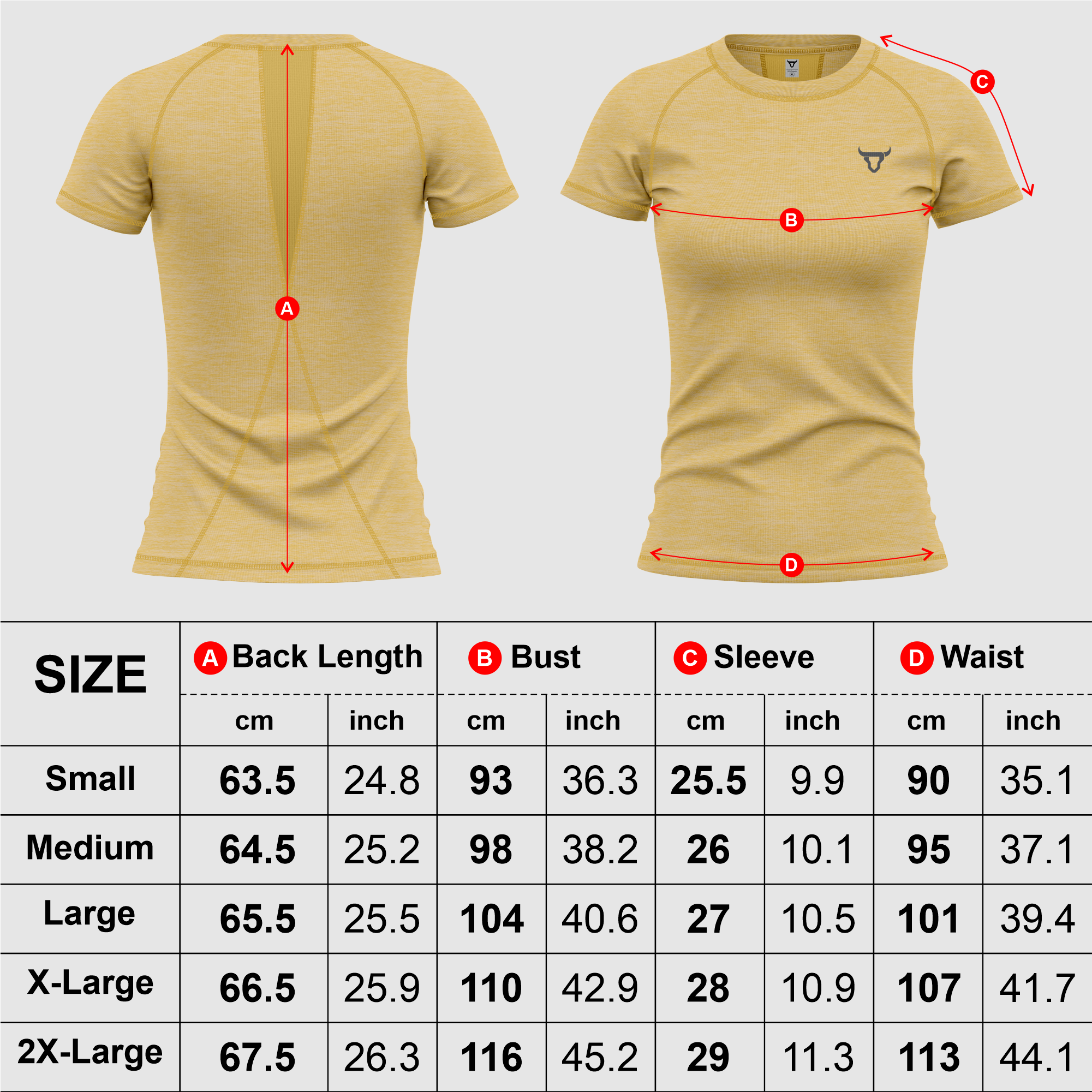 Toro Activa Women Classic Melange Tshirt Yellow