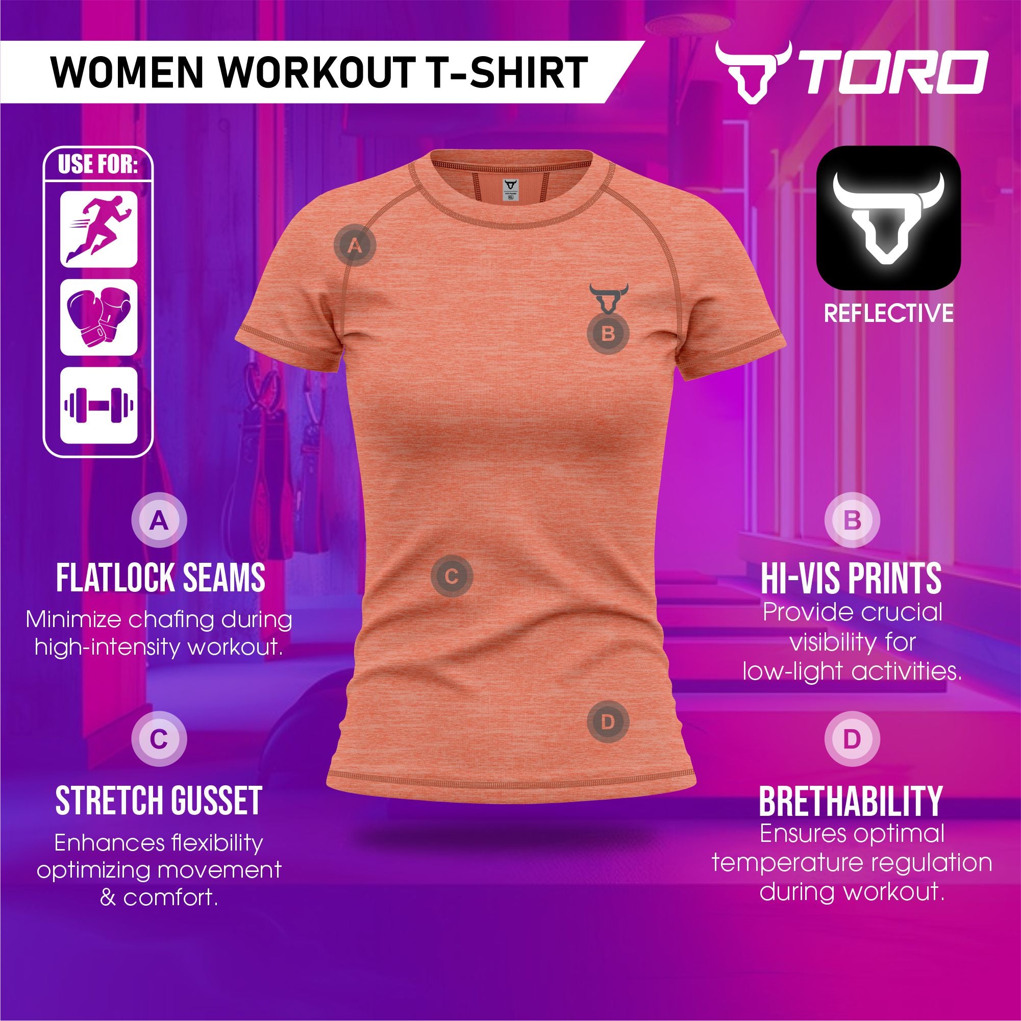 Toro Activa Women's Dry-Fit Melange Raglan Tee TORO ACTIVA