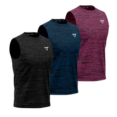 Toro Activa Tank Top Set of 3 for Men Black Blue Maroon