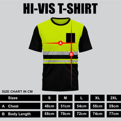 Toro Activa Hi-Vis Workwear TShirt T103 - Black/Yellow TORO ACTIVA