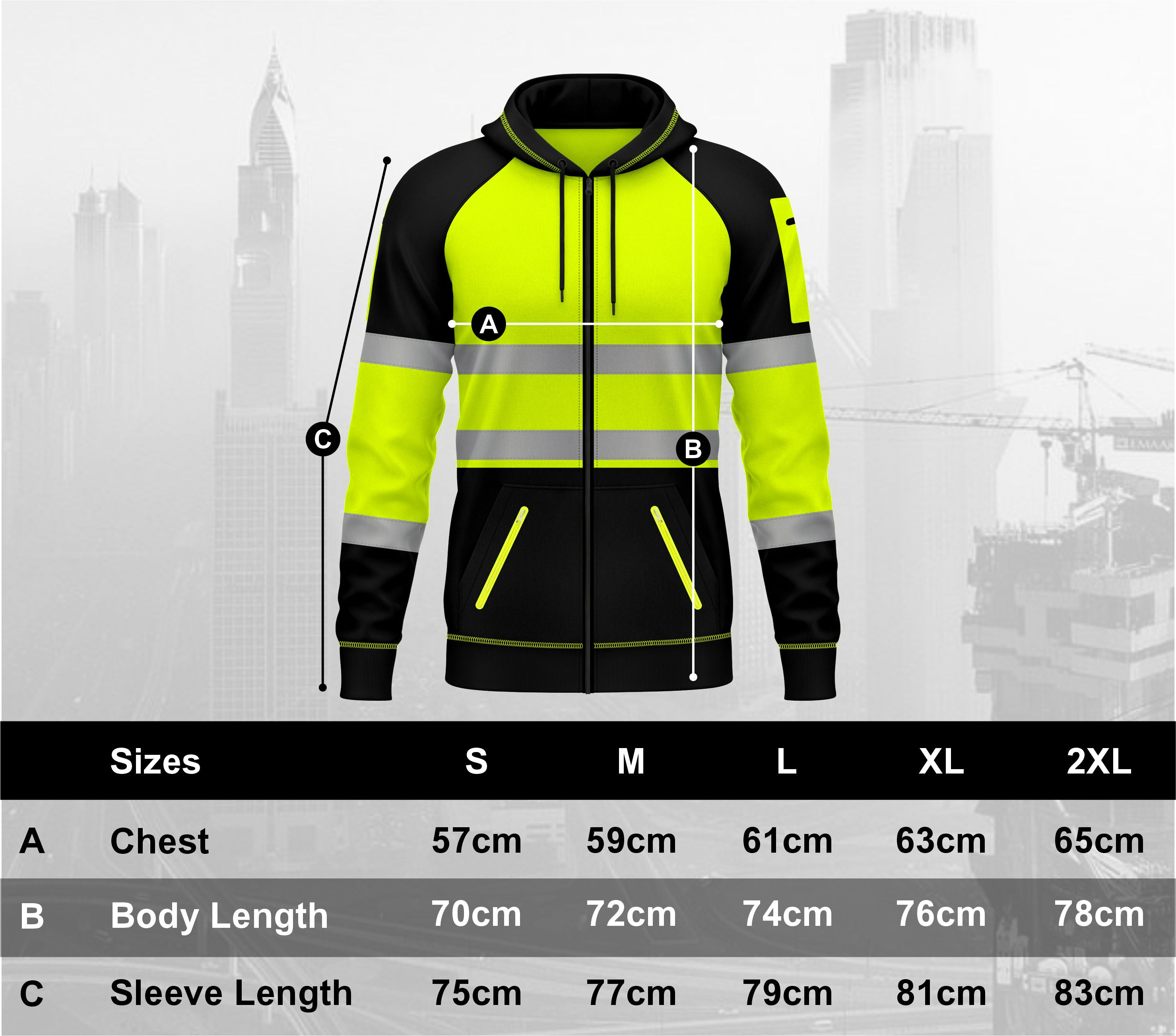 Toro Activa Hi-Vis Fleece Zipper Pullover Hoodie 1002 TORO ACTIVA