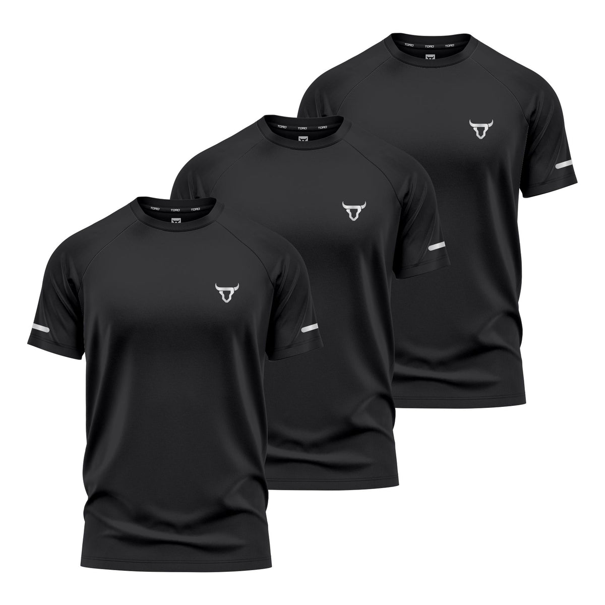 Toro Activa Men Short Sleeve T-Shirts Set of 3 All Black