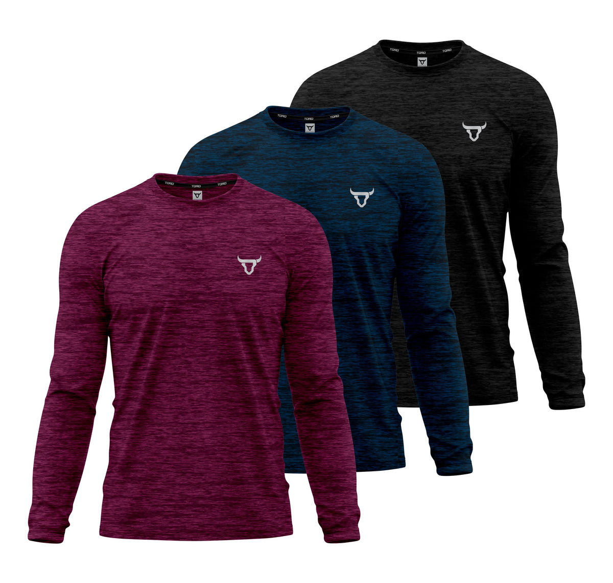 Toro Activa Melange Mens Dry-fit Set of 3 Full Sleeve