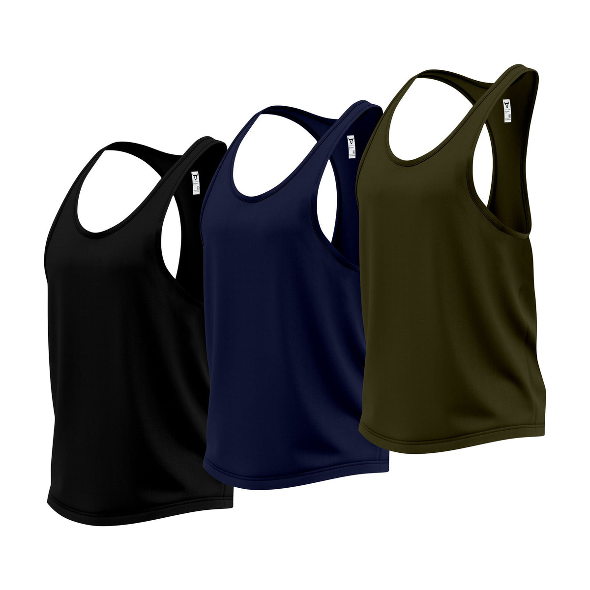 Toro Activa Mens Tank Top Set of 3  Black Navy Olive