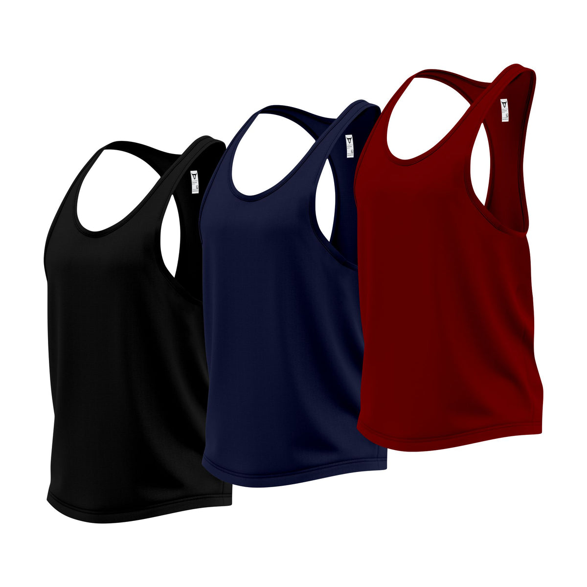 Toro Activa Mens Tank Top Set of 3  Black Navy Maroon