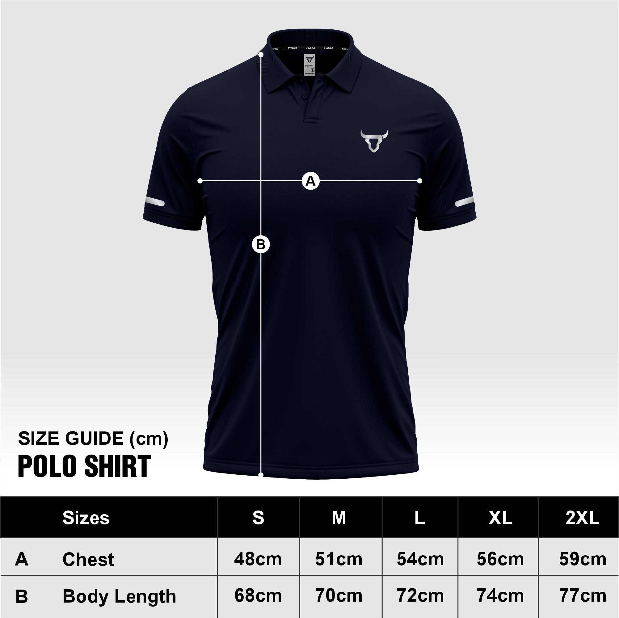 Toro Activa Mens Short Sleeve Polo Shirt Navy Blue